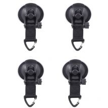 Aougo - 4 Pièces,Ancrage à ventouse robuste,noir Ancre à Ventouse,Voiture Multifonctionnelle Ventouse, pour Tentes Latéral de Voiture Accessoire de
