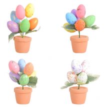 4 Piece Simulated Easter Egg Potting Easter Tabletop Centrepiece Easter Egg Potting Statue Easter Decorations Easter Table Potting Easter Decorations