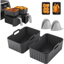 Coocheer - 4 Pièces Accessoires pour,Moule Silicone Air Fryer pour Double Stack xl SL400EU, Foodi Max AF500EU, AF400EU, AF451EU, AF300EU, 7,6 à 10,4