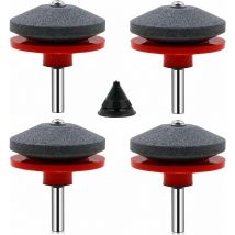 Trimec - 4 Pièces Affuteur Lame Tondeuse Gazon Universel Aiguiseur de Tondeuse Accessoires pour Tondeuses avec 1Pcs Kit D'équilibrage de Lame, (rouge)