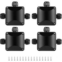 4 Pièces Boîte de Jonction IP68, Connecteur Étanche 3 Voies Connecteurs Boîtier Électrique Extérieur, Boite Raccord Electrique Etanche - ø 5.5mm-10