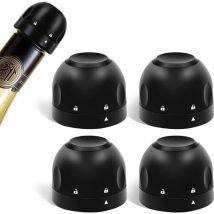 Rapanda - 4 Pièces Bouchons de Bouteille de Champagne, Bouchons de Bouteille de Vin Rotatifs en Silicone, Bouchons de Champagne en Plastique