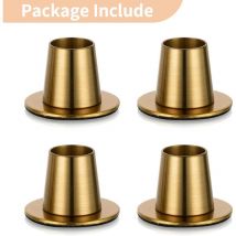 4 Pièces Bougeoirs pour Bougies Dorés - Bougeoir pour Bougies à Chauffe-Plat Bougeoirs Coniques en Métal Centres de Table Fête Cheminée Noël