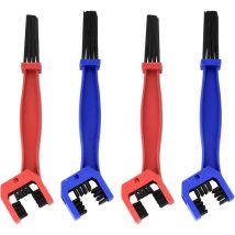4 Pièces Brosse Chaine Moto, Brosse Nettoyer Velo, Vélo de Montagne et Brosse de Nettoyage pour Chaîne pour Scooter, Vélo, Graisse Chaine Moto(Rouge,