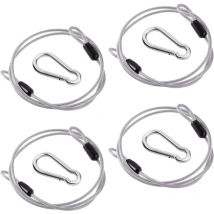 4 Pièces Câble de Sécurité 1m×3mm, Câble de Sécurité en Acier Inoxydable avec 4 Mousquetons, Câble en Acier Tressé à Double Boucle, Tressé à Boucle
