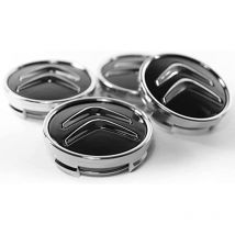 4 pièces Cache Moyeux pour Citroën 60mm C1 C2 C3 C4 C5 Cache Moyeu abs Cache de Roue Centrale abs Accessoires de Voiture, Noir