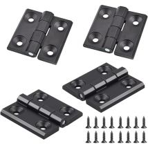 4 Pièces Charnières pour Placards, Noir Charnières Aluminium, Butt Charnière à Roulement Billes, Trous de Charnière Plats Pliants, Exterieur