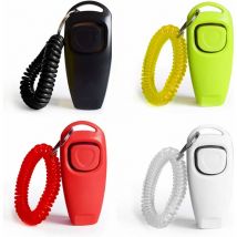 Fei Yu - 4 Pièces Chien Clicker Sifflet de Chien 2 en 1 de Clicker de Dressage avec Dragonne et Grand Bouton pour Chien, Chat ou Cheval Multicolore,4