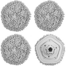 Keyoung - 4 Pièces Chiffon de Rechange pour Robot Aspirateur Dreame W10/W10 Pro, Aspirateur Dreame Robot Accessoires, Lavable Tampon de Vadrouille,