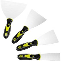 4 Pièces Couteau à Enduire, spatule peinture en Acier Inoxydable, Couteaux à Spackle avec Manche en Plastique, Spatule Enduit avec Trou de