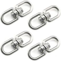 Jusch - Stück M8 Doppelend-Drehhaken, Drehringe aus Edelstahl 304, zum Aufhängen von Drehhaken für Schaukeln, Hängestühle, Sandsäcke, Seile, Ketten