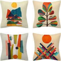 4 pièces de housse de coussin jaune