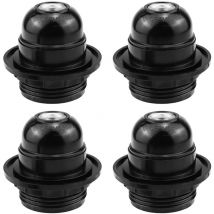 Beijiyi - 4 Pièces Douille E27 Adaptateur, Socket E27, Douille E27 Noir Vis Douille Lampe Support, D'ampoule E27 Retro,pour Ampoule Retro Fixation