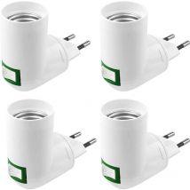 4 Pièces Douille E27 avec Interrupteur Douille de Chantier ac 220V Douille Electrique pour Adaptateur E27 Lampe de Cuisine Murale Support Ampoule led