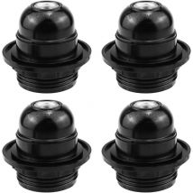 Hiasdfls - READCLY-4 Pieces E27 Socket Adapter Socket E27 Black E27 Socket Screw Socket Lamp E27 Bulb Holder Retro Edison E27 Socket Black E27 Socket