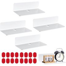Dolaso - 4 Pièces Etagere sans Percer, Etagere Murale Blanche 23 cm, étagère Murale sans Perçage pour Chambre, Salon, Salle de Bain, Cuisine, Bureau