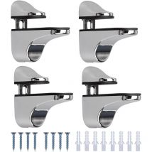 Zolginah - Piece Glass Shelf Bracket, Adjustable Bathroom Glass Shelf Made of Polished Zinc Alloy for Glass and Wood Floors up to 3-20mm Thickness,