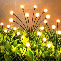 4 Pièces Lampe Solaire Exterieur Jardin,8 led Lumiere Solaire Exterieur Firefly Décorative,IP65 Etanche Luciole Solaire Exterieur Jardin pour Allée,