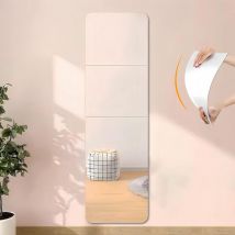 4 Pièces Miroir Autocollant, 20 X 20 cm Acrylique Miroir Adhésif Porte, Miroir Collant Muraux Carrés Flexible Miroire Deco pour Salle de Bain, Salon,