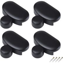 4 Pièces Miroir Clips Support de Maintien Ovale Noir D'étagère en Verre en Alliage de Zinc Pour la Fixation des Miroirs en Verre Convient pour Salle