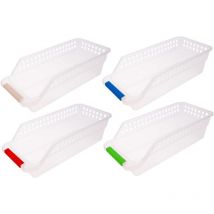4 Pièces Panier De Rangement Support De Garde-manger De Cuisine Support De Stockage Sous Le Tiroir Du Bureau Aliments Au Congélateur Conteneur De