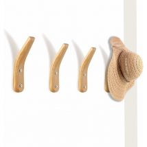 Patères en Bois Mural Support Mural en Bois Naturel Porte-Manteau de Rangement Mural Simple en Forme de v Moderne pour Manteaux Suspendus Chapeaux