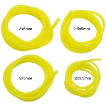 Crea - 4 Pieces Petrol Hoses Length 1.5m Universal Fuel Line Hose Garden Tools Transparent Yellow For Blower Trimmer Chainsaw Lawn Mower Accessories