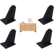 ZVD - 4 pièces pieds réglables pour meubles de cuisine, comptoir, bar, table tv (noir)