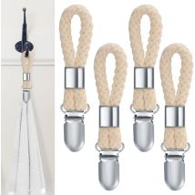 4 Pièces Pince à Serviette, Accroche Torchon, Crochet Torchon Porte Serviette Salle de Bain, Clips Porte-Torchon Placards Serviettes Suspendues