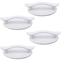 4 Pièces Poignées Autocollantes en Plastique Blanc Adhésif pour Portes et Fenêtres Placards Tiroirs Placards (8,3 x 4,9 cm)