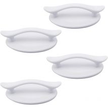 4 Pièces Poignées Autocollantes en Plastique Blanc Adhésif pour Portes et Fenêtres Placards Tiroirs Placards (8,3 x 4,9 cm)