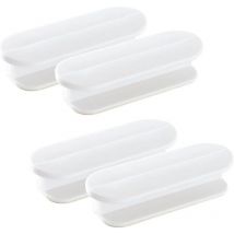 4 Pièces Poignées Porte Autocollantes Poignées de Porte de Balcon Plastique Autocollante pour Tiroirs Armoires Penderies - Blanc