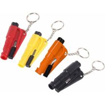Fei Yu - 4 Pièces Porte-clés Outil de Sauvetage,Marteau de Secours Brise Vitre Voiture Marteau de Sécurité Coupeur de Ceinture Facile et Rapide à