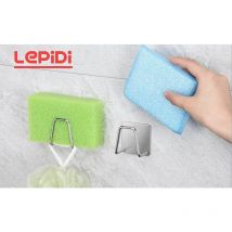 Briller - 4 Pièces Porte Évier Éponge, Porte Éponge de Cuisine, Porte Éponge Adhésif, Crochet Évier Éponge, Sans Perçage Acier Inoxydable Étanche