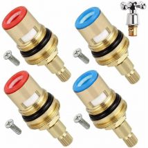 Beijiyi - 4 Pièces Robinet à Disque en Céramique en Laiton, Cartouche Céramique Rechange, Universel Céramique Laiton Cartouches Tap Robinet