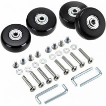 4 pièces Roue Valise Universelle,45 x18mm Roues De Rechange pour Bagages,Roulettes De Rechange pour Valise,Roues De Valise à Bagages,Caoutchouc Métal