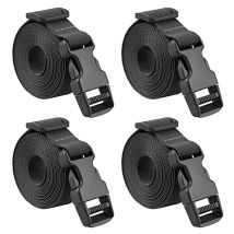 Cyslmuk - 4 pièces Sangle à Boucle Rapide 2.5x300cm Sangle Valise Petite Sangle à Cliquet Plastique pour Arrimage Bagage Fixation Déménagement ,Noir