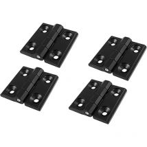 Largeight - 4 Pièces Trous de Charnière Plats Pliants Butt Charnière à roulement billes Noir Charnières Aluminium Exterieur Charnière Inox Charniere