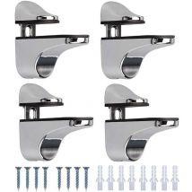 4Pcs Wall Mounted Glass Shelf Bracket Adjustable Shelf Support Glass Clamps 3-20mm with Screws