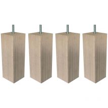 4 pieds carrés bois nature aulne 17 cm