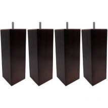 4 pieds carrés bois wengué 19 cm