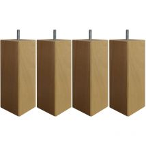 4 pieds carrés bois naturel 19 cm