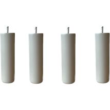 4 pieds cylindriques gris clair 20 cm
