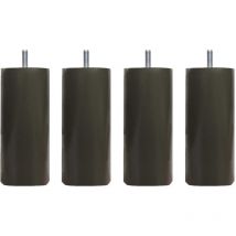 4 pieds cylindriques bois taupe 25 cm