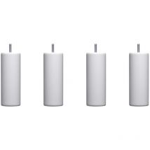 4 pieds cylindriques bois blanc 20 cm