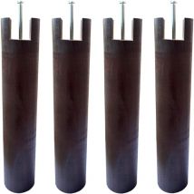 4 pieds cylindriques pour cadre à lattes wengué 30 cm