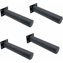 4 Pieds De Meubles Réglables Noir Mat , En Alliage D'aluminium 38x200 Mm, Pieds De Meuble Tv Pour Table Basse D'armoire, Pied De Support Pour Canapé