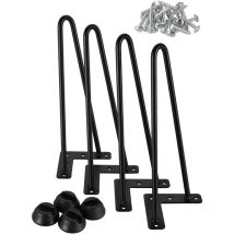 4 pieds de table en épingle à cheveux Pieds de meubles Pieds de table en épingle à cheveux 30cm de hauteur - Protections de sol et vis gratuites