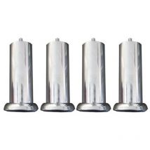 Jeu de pieds Cylindre Metal chrome 15 cm