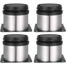 4 Pieds Réglables 50 mm De Hauteur Épaissir Les Pieds d'armoire,Table, Meubles, Acier Inoxydable brossé, Hauteur réglable 0-15 mm Venez avec des vis